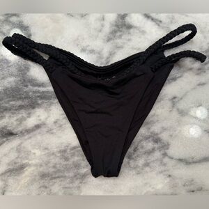 Frankie's Bikinis Black Braided Bikini Bottom